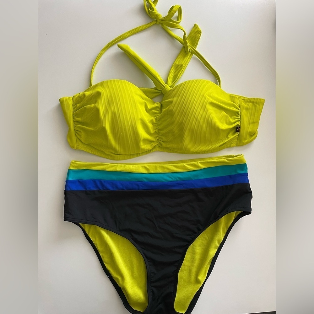 La Vie En Rose Convertible Bikini Swim Bathing Suit 2 Piece Swimwear Large XL